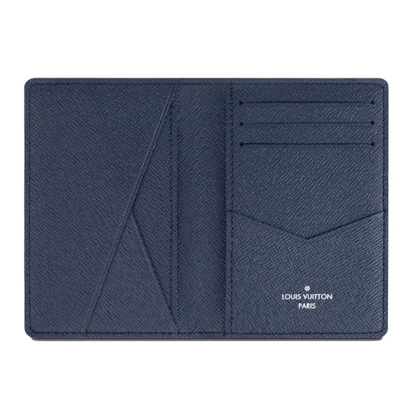 Louis Vuitton Watercolor Blue White Monogram Logo Pocket Organizer Card Wallet - Picture 7 of 9